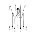 Paulmann Luminaria colgante NEORDIC KETIL de 7 llamas E27 IP20, negro regulable