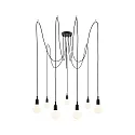 Paulmann Luminaria colgante NEORDIC KETIL de 7 llamas E27 IP20, negro regulable