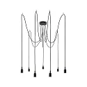 Paulmann Luminaria colgante NEORDIC KETIL de 7 llamas E27 IP20, negro regulable