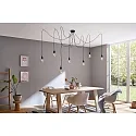 Paulmann Luminaria colgante NEORDIC KETIL de 7 llamas E27 IP20, negro regulable