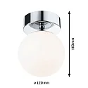 Paulmann Luminaria de pared y techo GOVE IP44, cromo, mate 