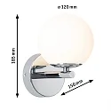Paulmann Luminaria de pared GOVE IP44, cromo 