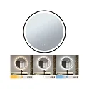 Paulmann Espejo con iluminación MIRRA LED Ø 59CM redondo, CCT Switch, con regulador táctil, con función de calefacción IP44, mate