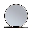 Espejo con iluminación MIRO Ø 50CM redondo, con marco, Tunable White, con estante IP44, negro mate 