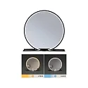 Espejo con iluminación MIRO Ø 50CM redondo, con marco, Tunable White, con estante IP44, negro mate 