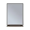 Espejo con iluminación MIRO 45 X 60CM angular, Tunable White, con estante IP44, negro mate 