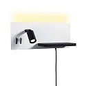 Luminaria para leer SERRA LED con conexión USB, derecho IP20, negro, blanco regulable
