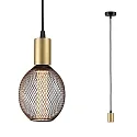 Luminaria colgante RAVI IP44 ajustable E27 IP44, dorado, negro