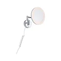 Paulmann Espejo con iluminación MASUA IP44 - 3X ZOOM 3 veces, redondo, con brazo flexible, CCT Switch, inclinable IP44 / IP20, cromo 