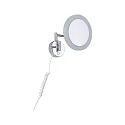 Paulmann Espejo con iluminación MASUA IP44 - 3X ZOOM 3 veces, redondo, con brazo flexible, CCT Switch, inclinable IP44 / IP20, cromo 