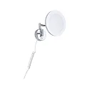 Paulmann Espejo con iluminación MASUA IP44 - 3X ZOOM 3 veces, redondo, con brazo flexible, CCT Switch, inclinable IP44 / IP20, cromo 
