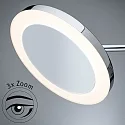 Paulmann Espejo con iluminación MASUA IP44 - 3X ZOOM 3 veces, redondo, con brazo flexible, CCT Switch, inclinable IP44 / IP20, cromo 