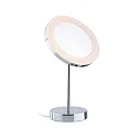 Espejo con iluminación MASUA IP44 - 3X ZOOM 3 veces, redondo, CCT Switch, con enchufe, ajustable IP44 / IP20, cromo 