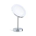 Espejo con iluminación MASUA IP44 - 3X ZOOM 3 veces, redondo, CCT Switch, con enchufe, ajustable IP44 / IP20, cromo 