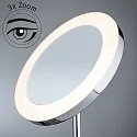 Espejo con iluminación MASUA IP44 - 3X ZOOM 3 veces, redondo, CCT Switch, con enchufe, ajustable IP44 / IP20, cromo 