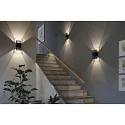 Paulmann Luminaria de pared para exteriores THARIN Arriba-Abajo, angular, ajustable IP44, negro 