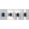 Paulmann Luminaria de pared para exteriores THARIN Arriba-Abajo, angular, ajustable IP44, negro 