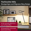 Paulmann Luminaria de escritorio ODILA Tunable White, ajustable, con regulador táctil, forma del anillo IP20, regulable