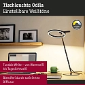 Paulmann Luminaria de escritorio ODILA Tunable White, ajustable, con regulador táctil, forma del anillo IP20, regulable