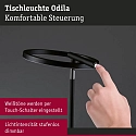 Paulmann Luminaria de escritorio ODILA Tunable White, ajustable, con regulador táctil, forma del anillo IP20, regulable