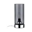 Paulmann table lamp PINJA cylindrical, with switch E14, chrome, smoky colour dimmable