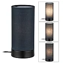 Paulmann table lamp PIA cylindrical, with switch E14, grey, black matt dimmable