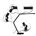 Paulmann Luminaria de escritorio FLEXBAR CCT Switch, ajustable, con regulador táctil IP20, negro regulable