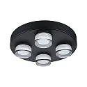 Paulmann ceiling luminaire KAME Ø 250MM 4 flames, round, switchable IP44, mat, signal black 