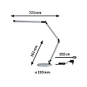 Paulmann Luminaria de escritorio FLEXBAR CCT Switch, ajustable, con regulador táctil IP20, plata mate regulable