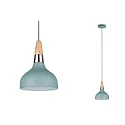 Paulmann Luminaria colgante NEORDIC JUNA de 1 llama E14, verde claro, madera, color cobre regulable