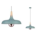 Paulmann Luminaria colgante NEORDIC JUNA de 1 llama E27, verde claro, madera, color cobre regulable