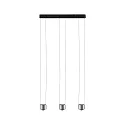 Paulmann Luminaria colgante ALDAN LED Arriba-Abajo, de 3 llamas, aluminio cepillado, negro regulable
