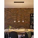Paulmann Luminaria colgante ALDAN LED Arriba-Abajo, de 3 llamas, aluminio cepillado, negro regulable