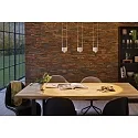 Paulmann Luminaria colgante ALDAN LED Arriba-Abajo, de 3 llamas, aluminio cepillado, negro regulable