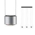 Paulmann Luminaria colgante ALDAN LED Arriba-Abajo, de 3 llamas, aluminio cepillado, negro regulable