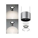 Paulmann Luminaria colgante ALDAN LED Arriba-Abajo, de 3 llamas, aluminio cepillado, negro regulable