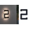Paulmann Luz solar para el número de la casa con batería, indirecta IP44, negro, blanco mate 