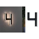Paulmann Luz solar para el número de la casa con batería, indirecta IP44, negro, blanco mate 