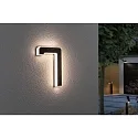 Paulmann Luz solar para el número de la casa con batería, indirecta IP44, negro, blanco mate 