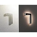 Paulmann Luz solar para el número de la casa con batería, indirecta IP44, negro, blanco mate 