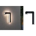 Paulmann Luz solar para el número de la casa con batería, indirecta IP44, negro, blanco mate 