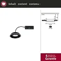 Paulmann Luminaria empotrable SORMUS redondo, juego de 1 IP65, negro mate  6,5W 560lm 3000K 100° 100° CRI >80