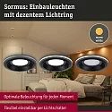 Paulmann Luminaria empotrable SORMUS redondo, juego de 1 IP65, negro mate  6,5W 560lm 3000K 100° 100° CRI >80