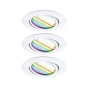 Luminaria empotrable BASE COIN LED giratorio, juego de 3, RGBW, controlable por ZigBee LED IP20