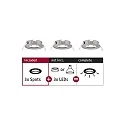 Set of 3 Recessed luminaire CHOOSE, fixed, IP44, 230V, max. 3x 10W Ø5.1cm, iron brushed