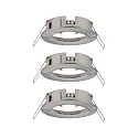 Paulmann Set of 3 Recessed luminaire CHOOSE, fixed, IP44, 230V, max. 3x 10W Ø5.1cm, iron brushed
