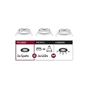 Set of 3 Recessed luminaire CHOOSE, fixed, IP44, 230V, max. 3x 10W Ø5.1cm, white matt