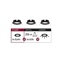 Set of 3 Recessed luminaire CHOOSE, fixed, IP44, 230V, max. 3x 10W Ø5.1cm, black matt