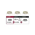 Set of 3 Recessed luminaire CHOOSE, fixed, IP44, 230V, max. 3x 10W Ø5.1cm, brass brushed