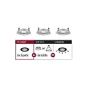 Set of 3 Recessed luminaire CHOOSE, fixed, IP44, 230V, max. 3x 10W Ø5.1cm, alu turned
